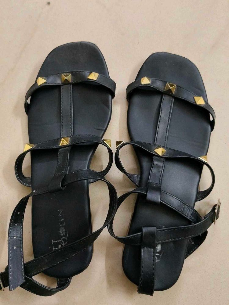 Studded Black Gladiator Sandals