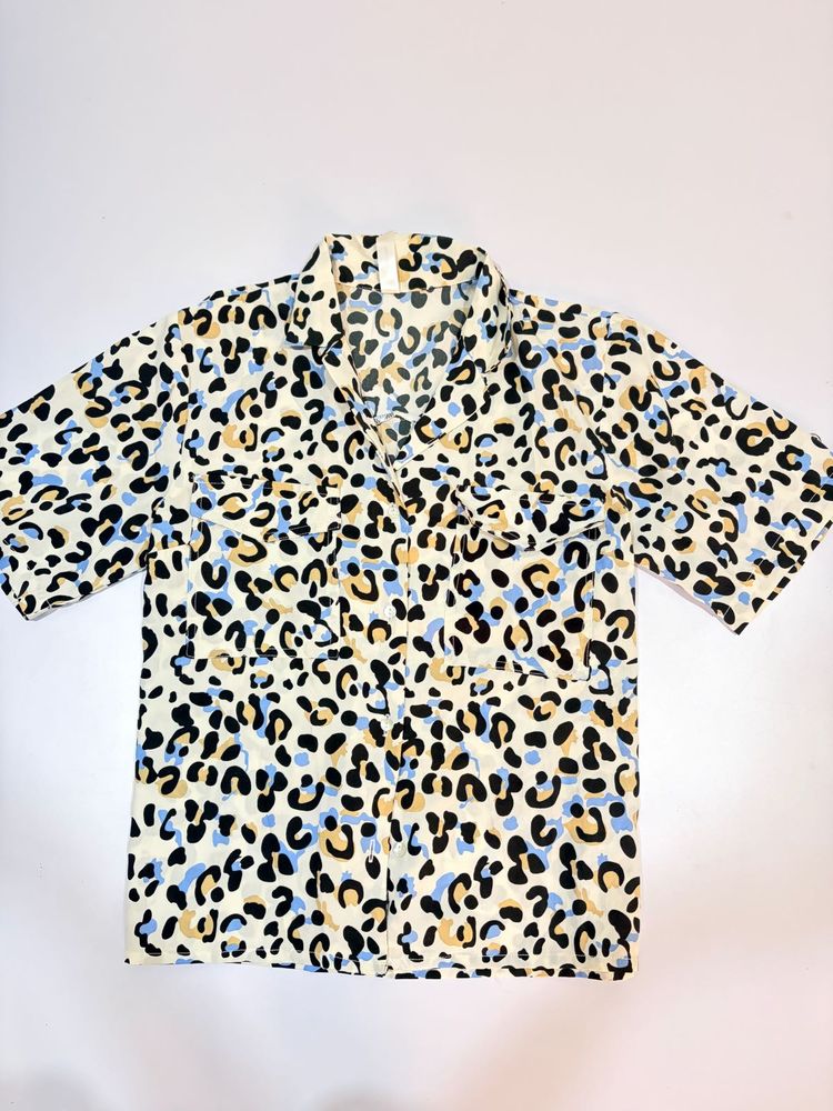 Leopard Print Button-Up Shirt