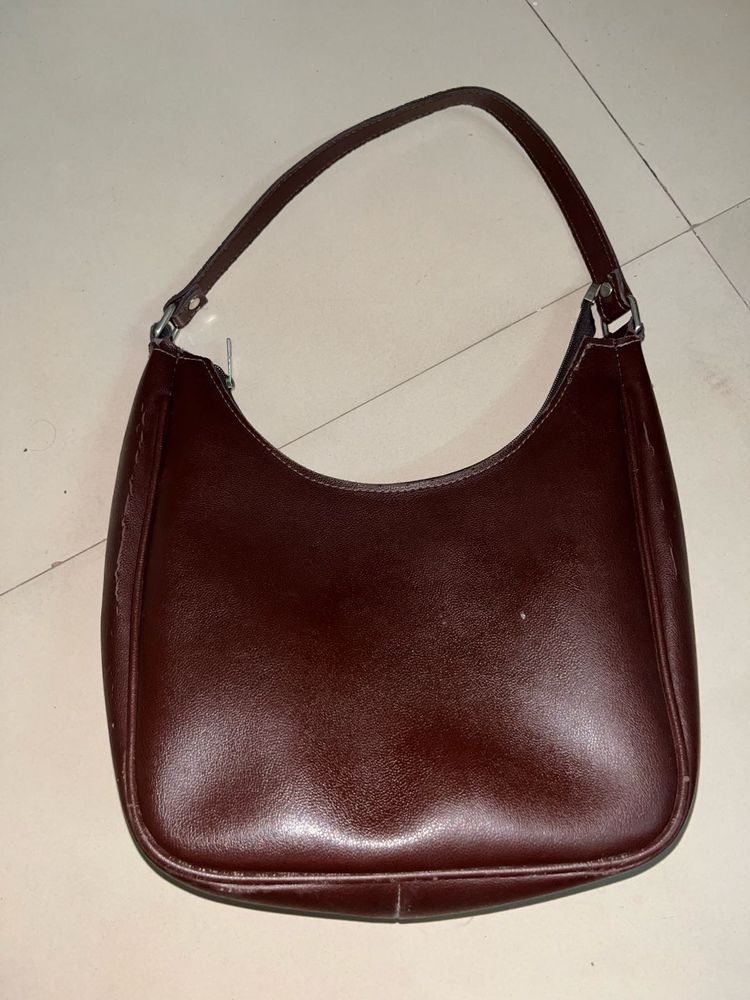 Brown Leather Hobo Bag