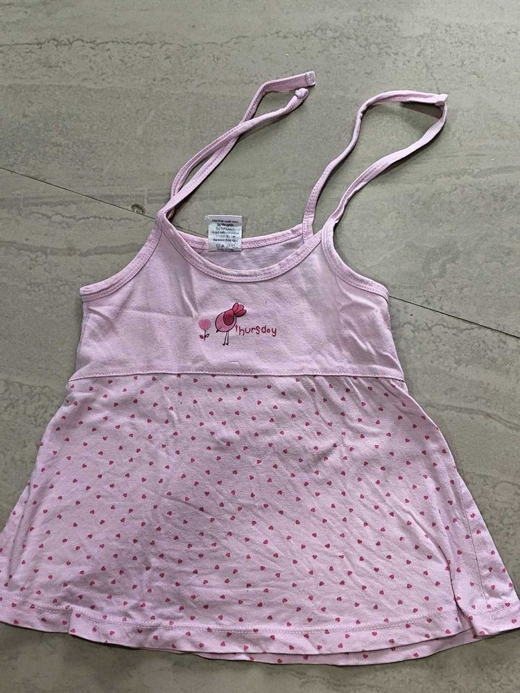 Cute Pink Heart Print Baby Dress