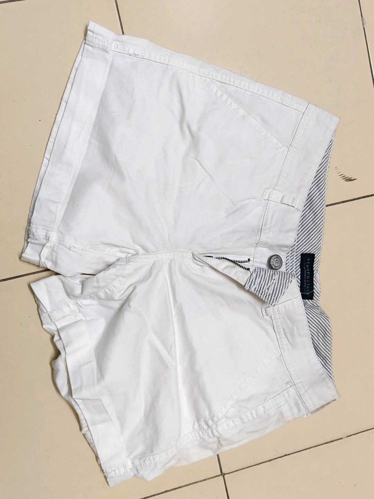 White Casual Shorts
