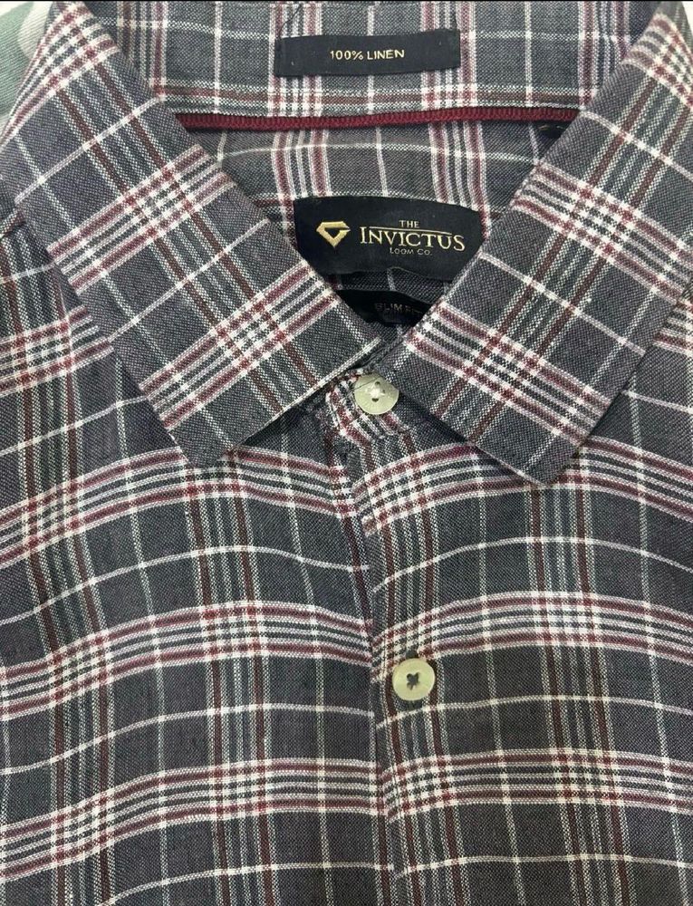 The Invictus Loom Co. Men's Plaid Linen Shirt