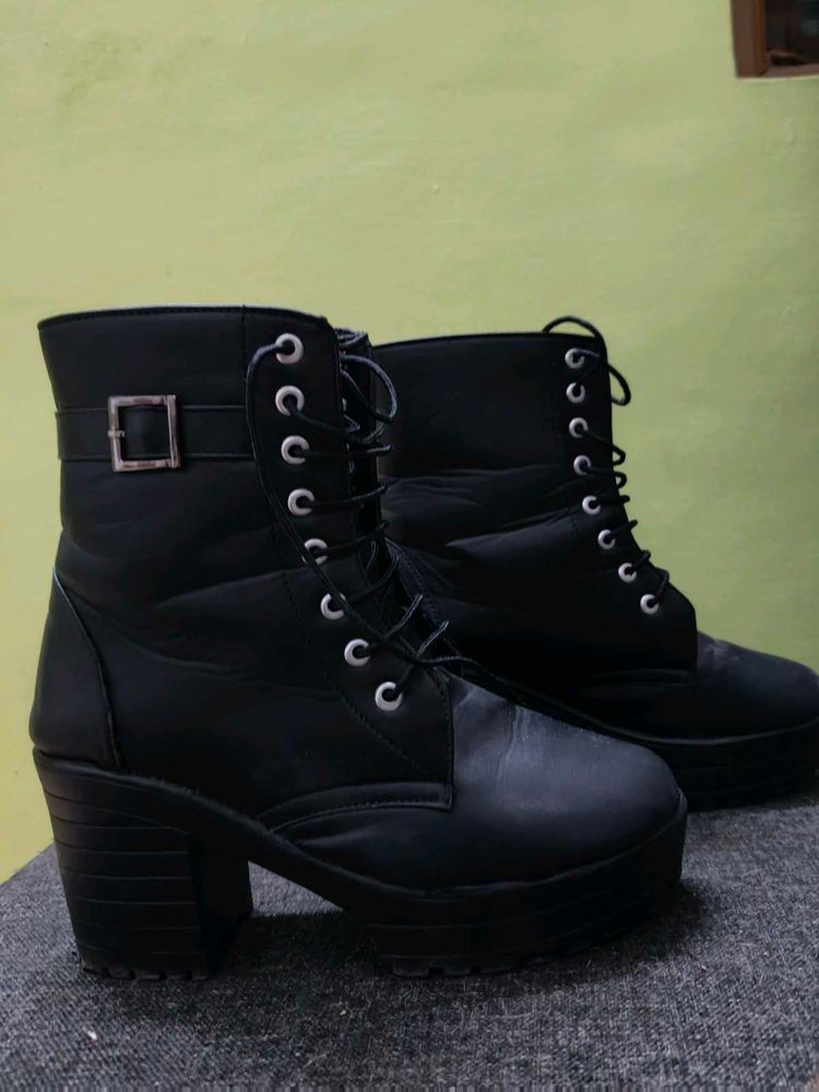 Chunky Platform Lace-Up Boots