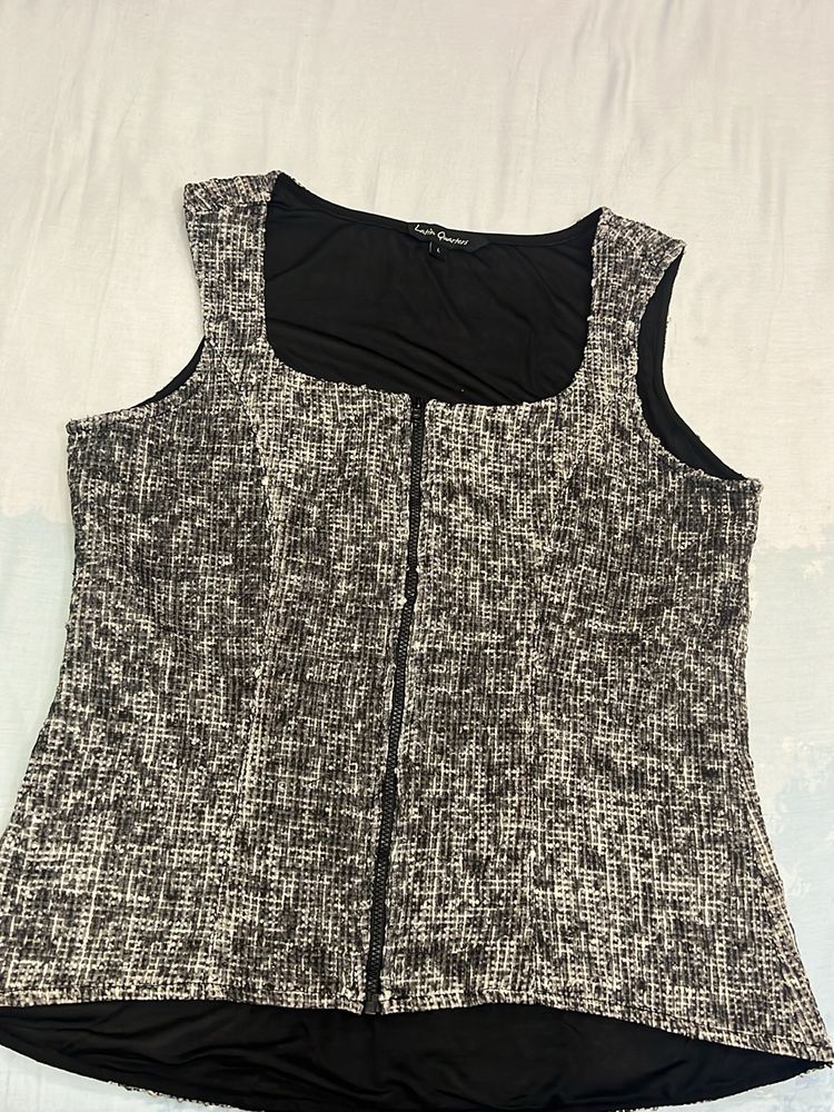 Liz Claiborne Sleeveless Tweed Top