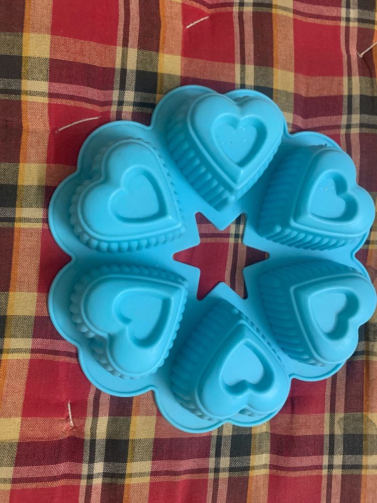 Blue Heart Silicone Muffin Mold