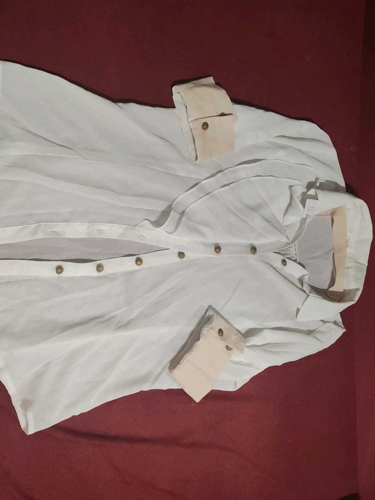 Elegant White Button-Down Shirt