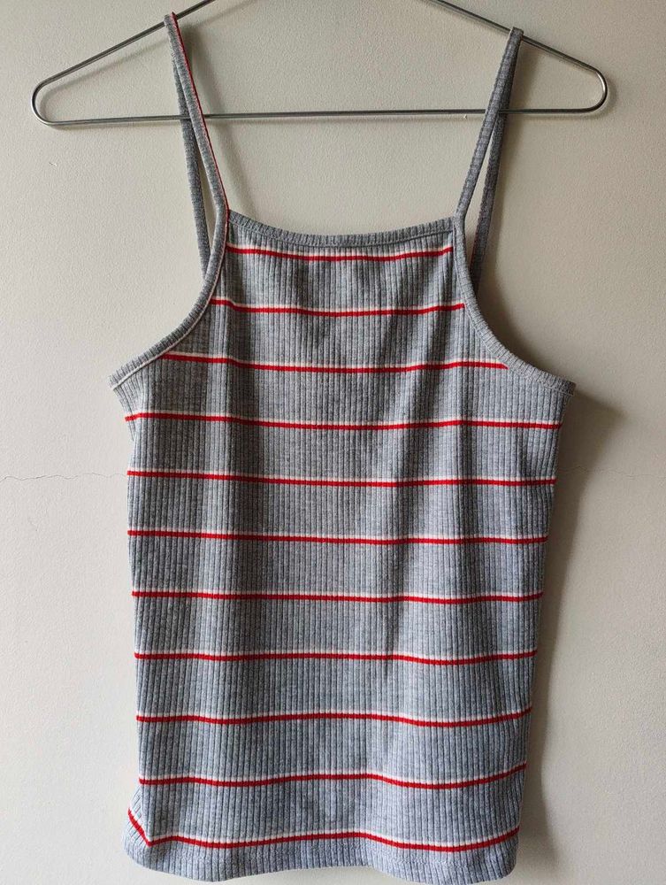 Gray Striped Camisole Top