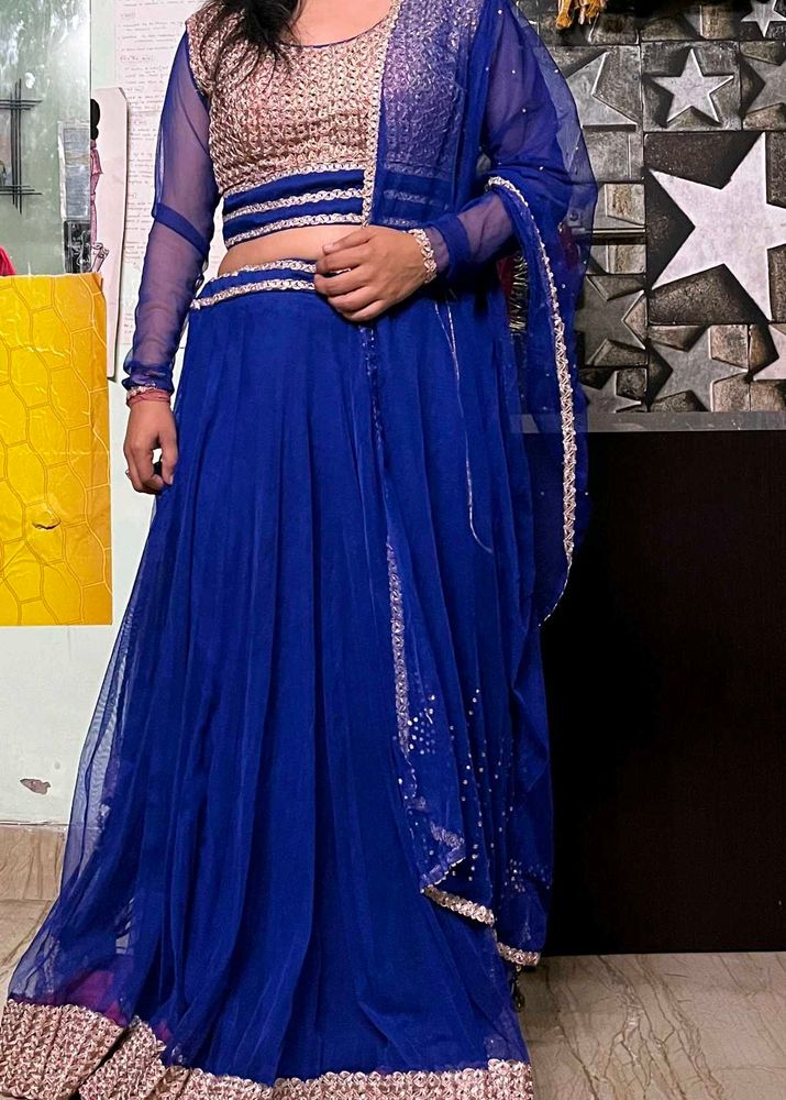 Full Flare Royal Blue Lehenga Choli Set