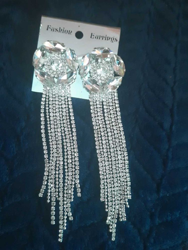 Glamorous Rhinestone Dangle Earrings