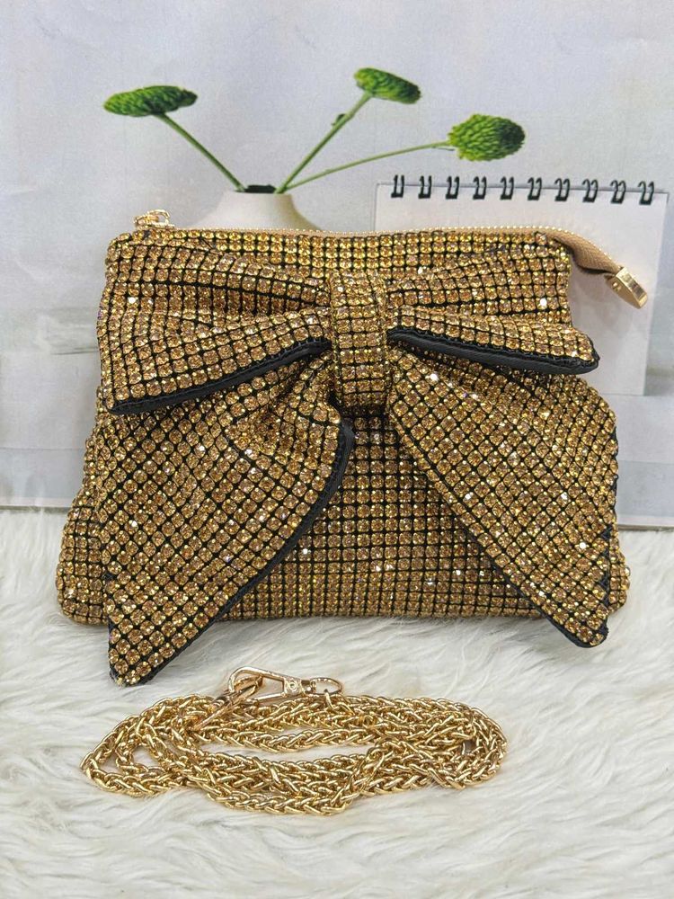 Women Luxury Rhinestones Knot Evening Bag Crystal