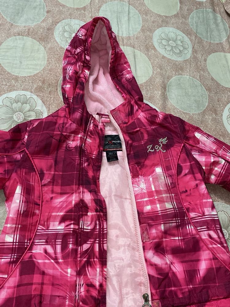Pink Patterned Kids Jacket