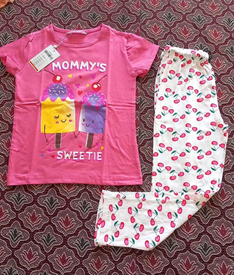 Cute Pink Kids Pajama Set