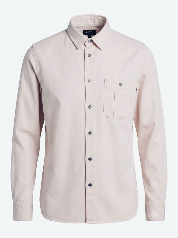 A.P.C. Men's Light Pink Button-Down Shirt