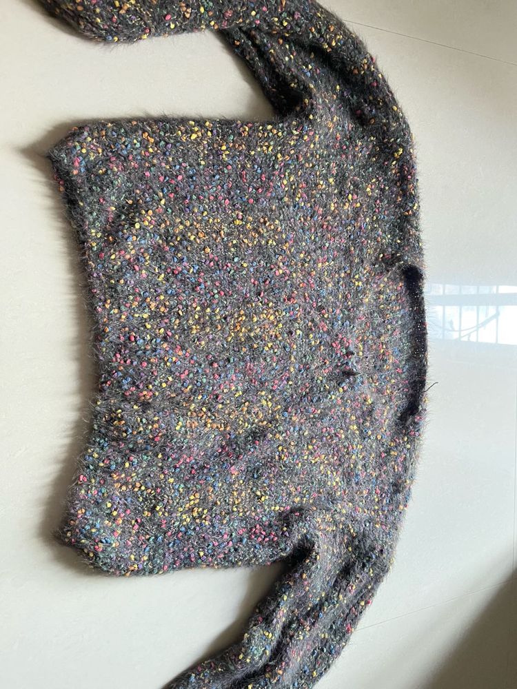 Cozy crop  Speckled Knit Sweater