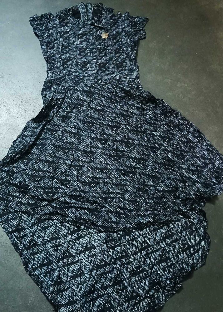Stylish Black &amp; White Print Dress