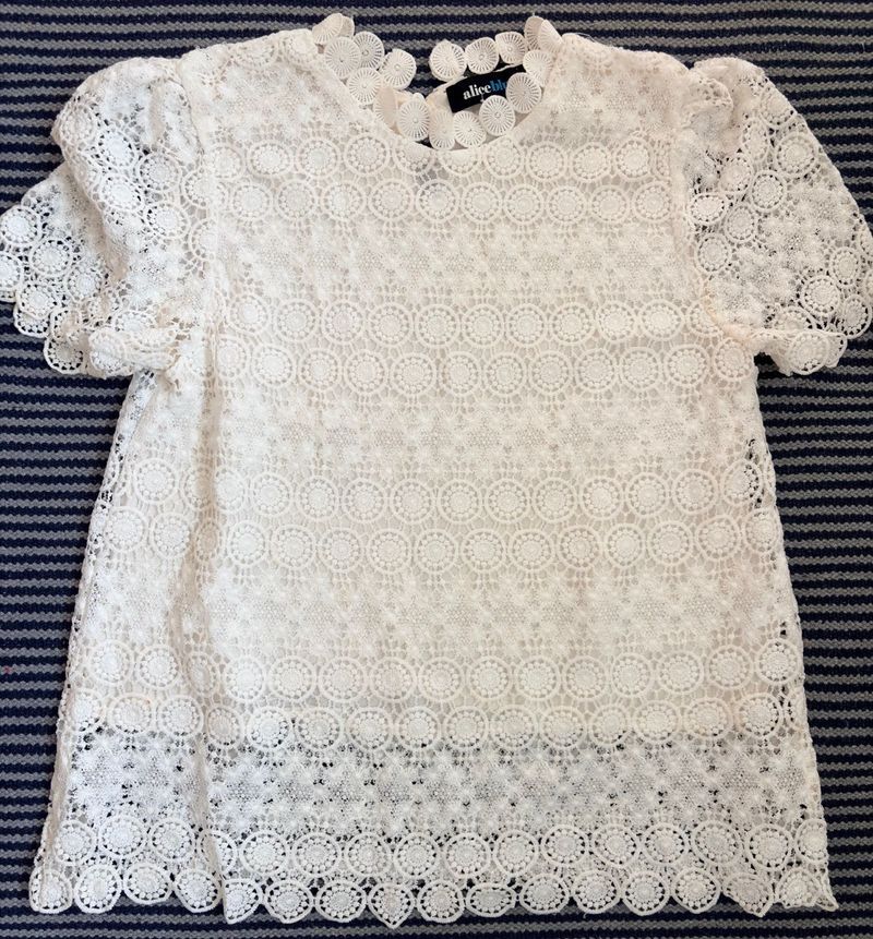 Elegant White Lace Top