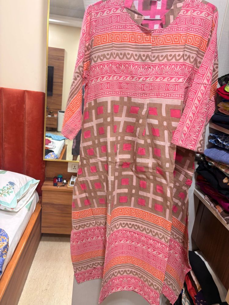 kilol cotton geometric print kurta