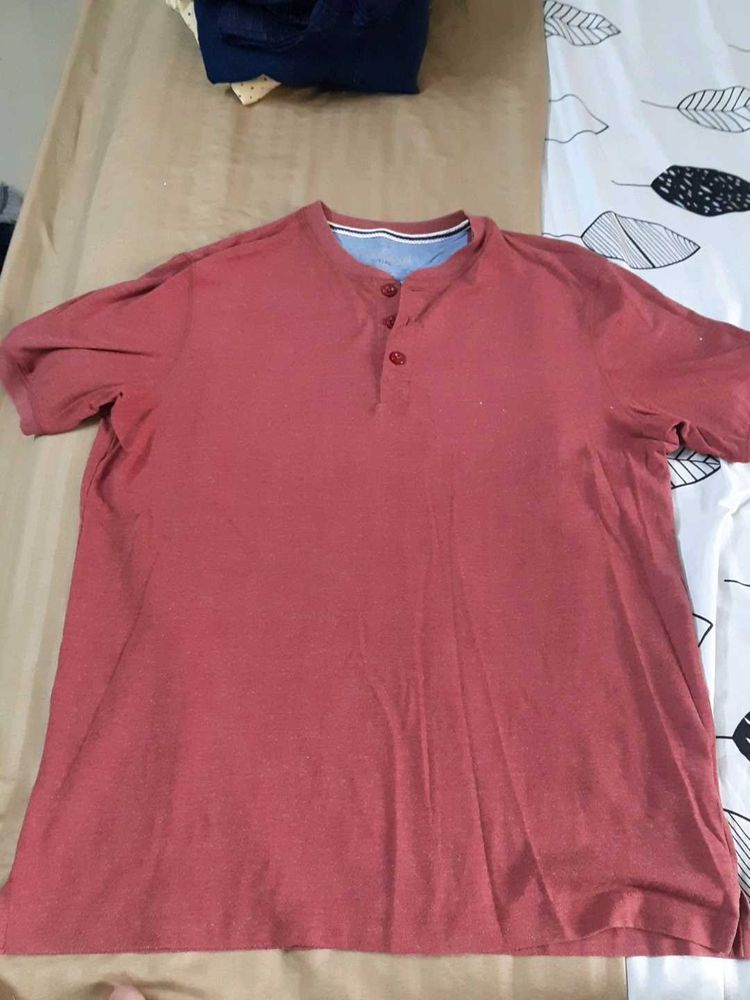 Men's Red Henley T-Shirt