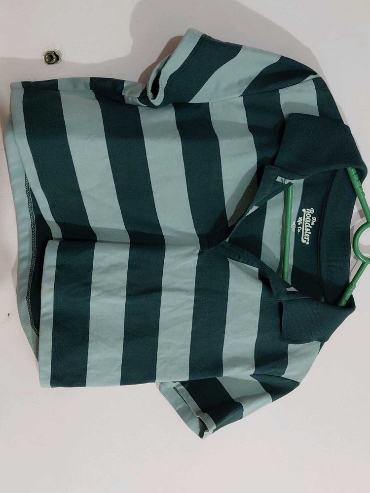 crop striped Polo T-Shirt