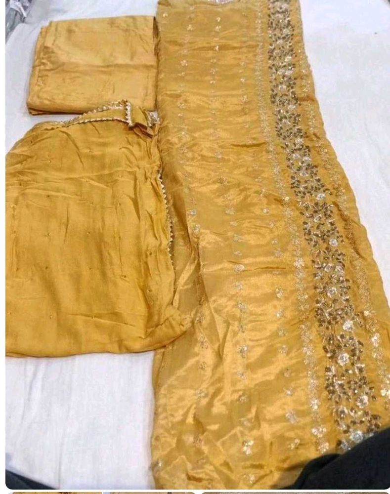 Yellow Salwar Suit Unstitched dress material