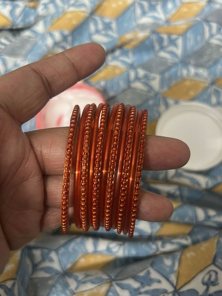 Beautiful Orange Bangles Set