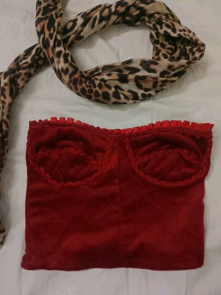 Red Velvet Bustier (only top)