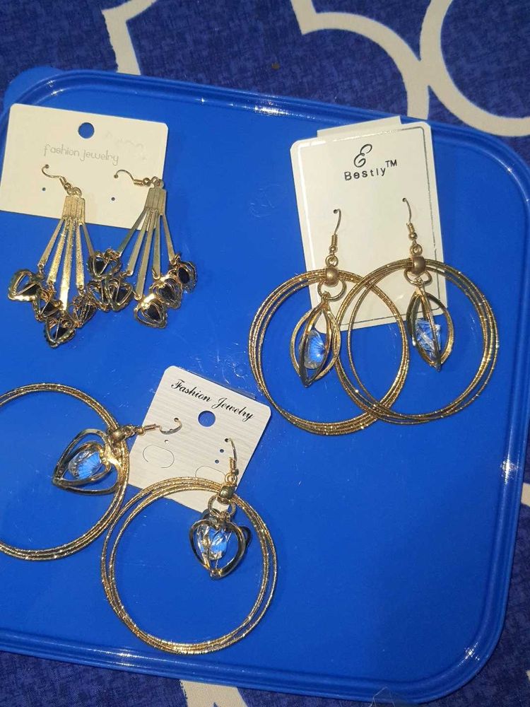 Assorted Fashion Earrings - Gold Tones
