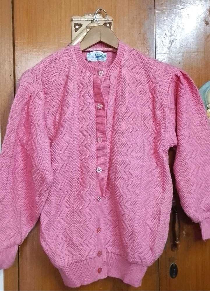 Cute Vintage Pink Knit Cardigan