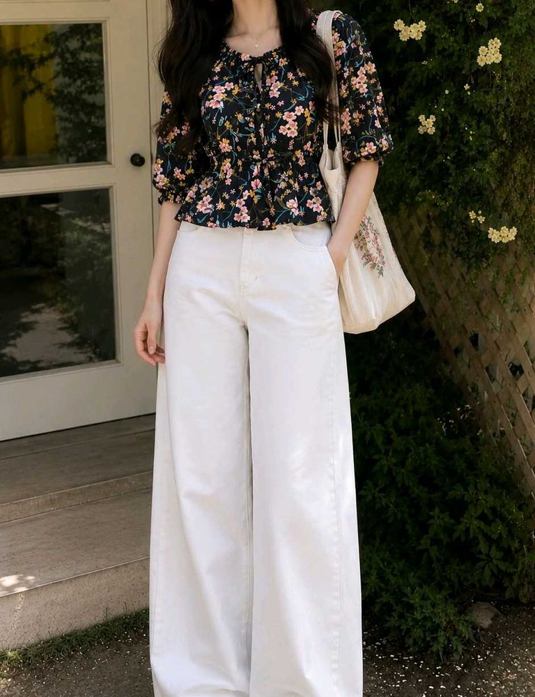 Floral Print Peplum Top🌷