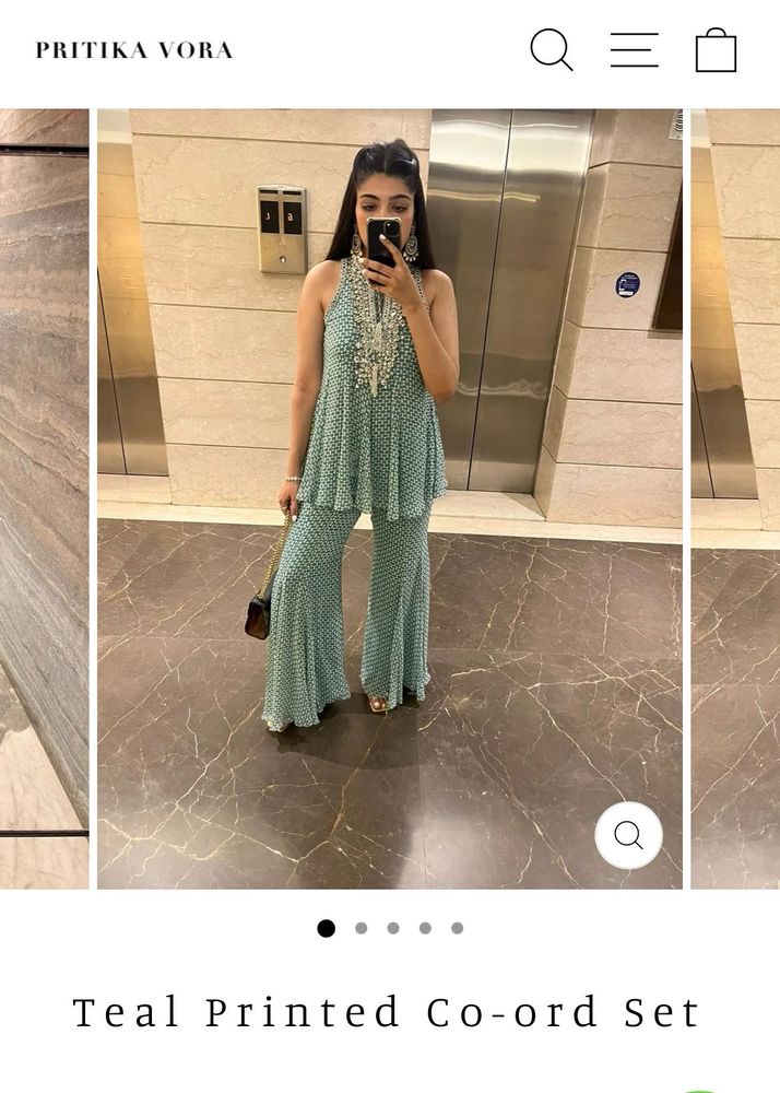 Teal Printed Co-ord Set