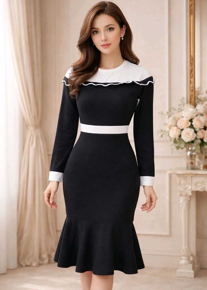 Chic Black &amp; White Party Dress