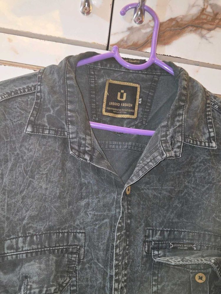 Urbano Fashion Gray Denim Shirt