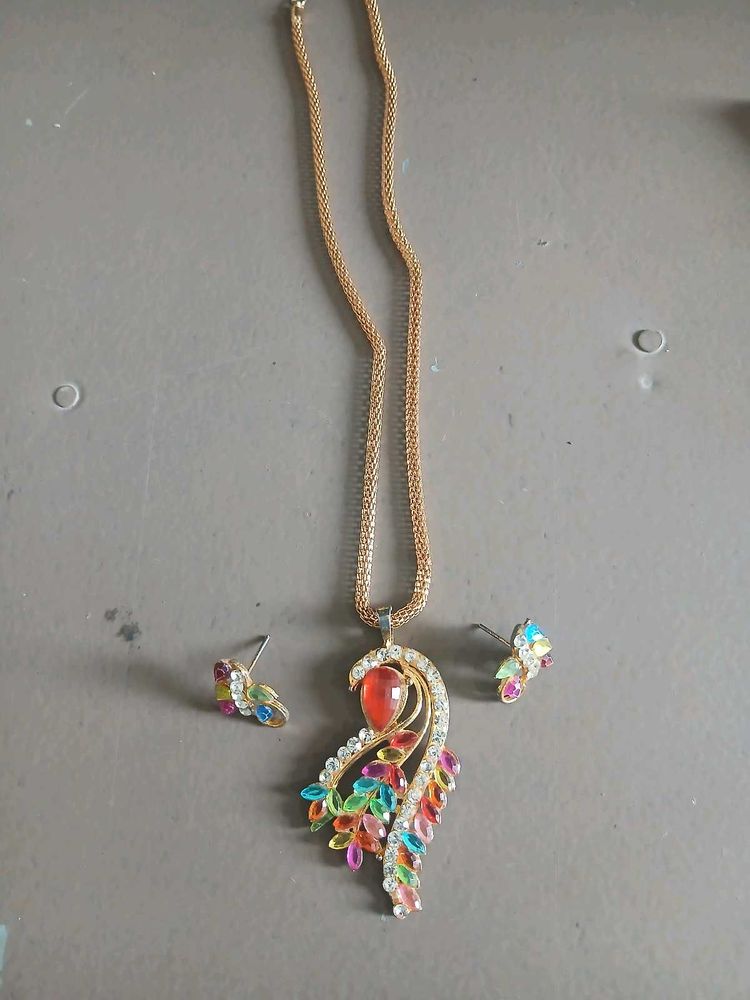 Colorful Peacock Jewelry Set