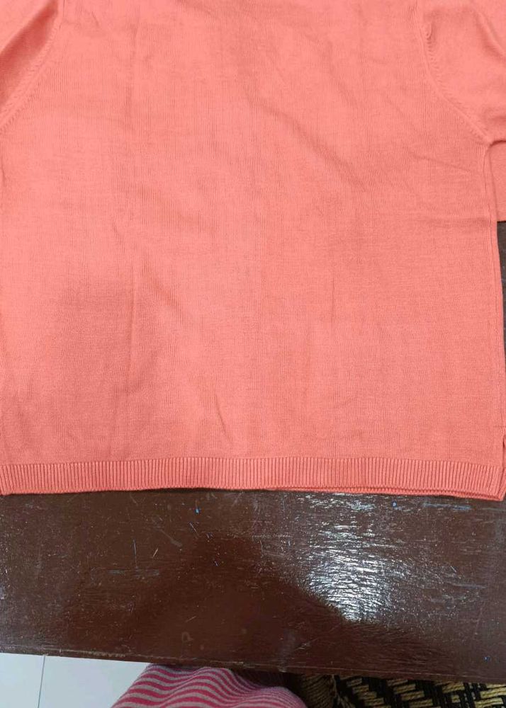 Peach Knit Pullover