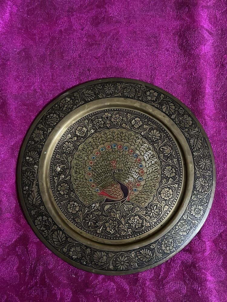 Vintage Peacock pure brass  Plate