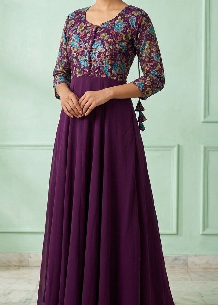 Royal plum Anarkali-twi