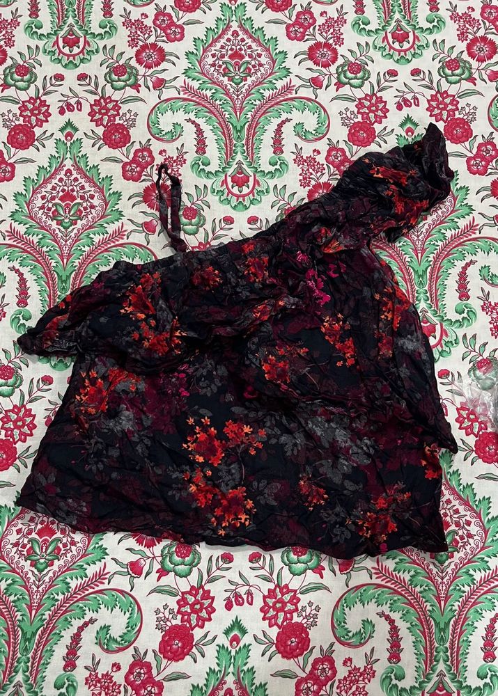 Boho Floral One Shoulder Top
