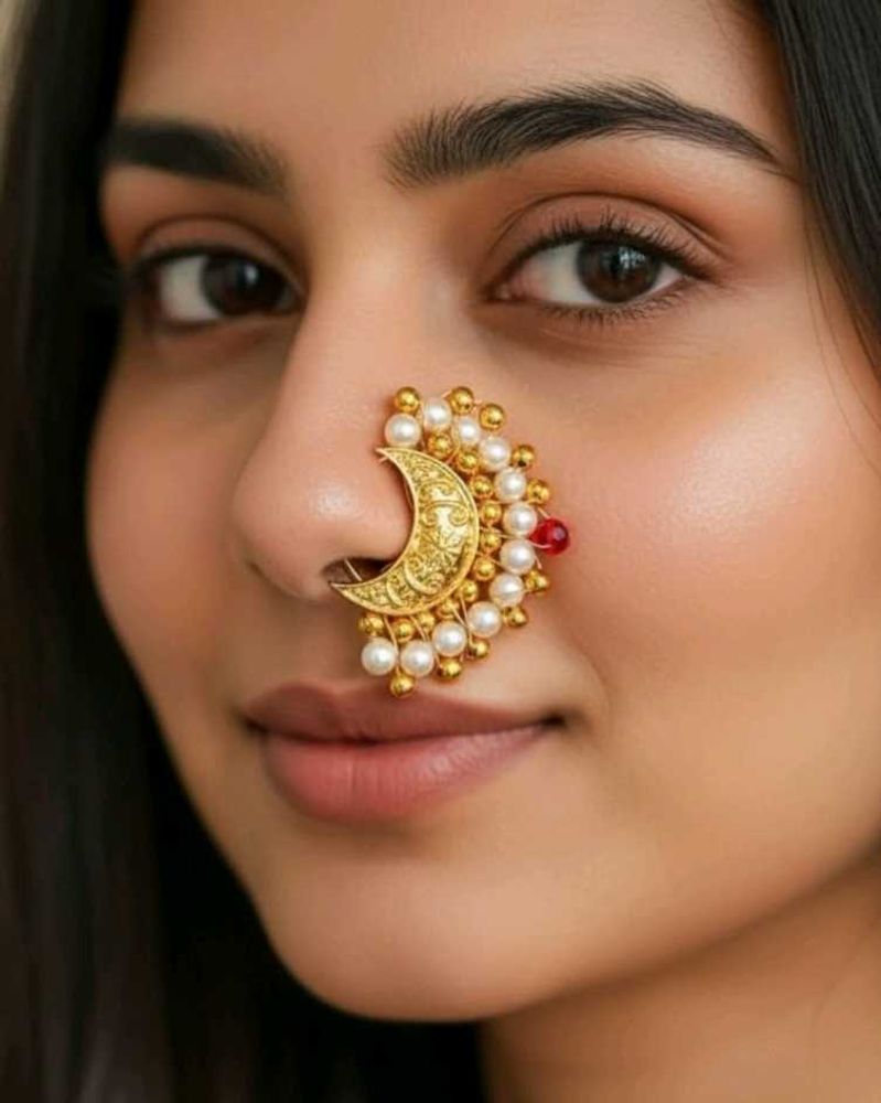 Stunning Moon Nose Pin