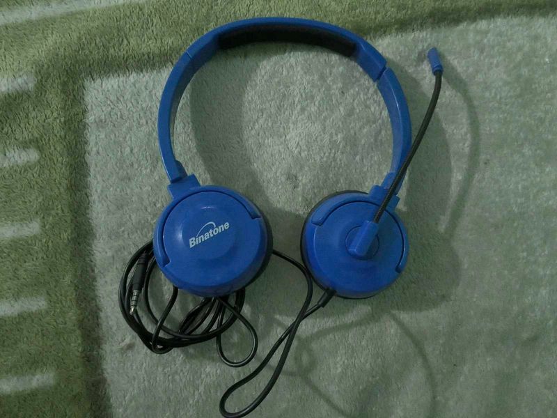 Blue Binatone Headphones with Mic