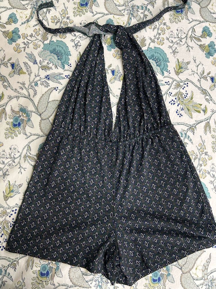 MELVILLE Backless Halter Neck Romper