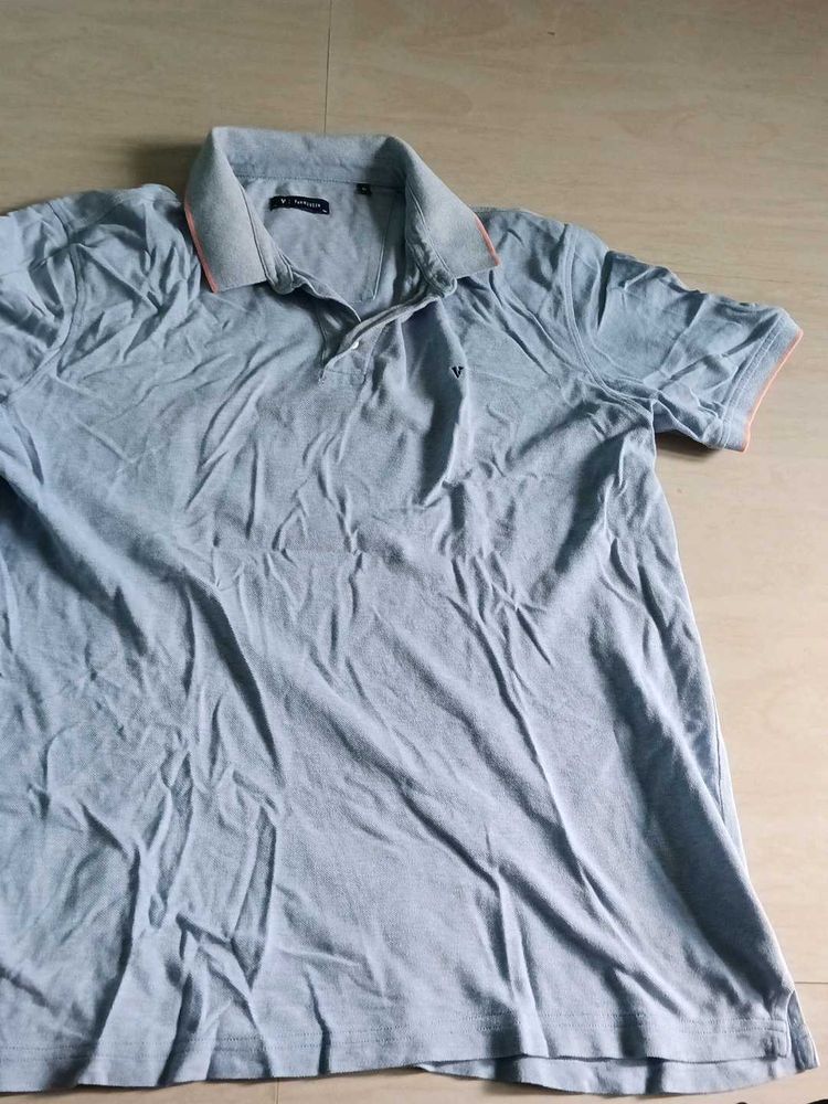 van heusen Men's Light sky blue Polo Shirt