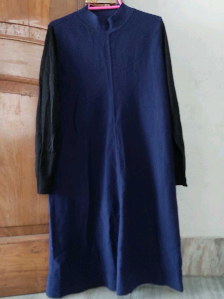 Chic knit Two-Tone Tunic Dress