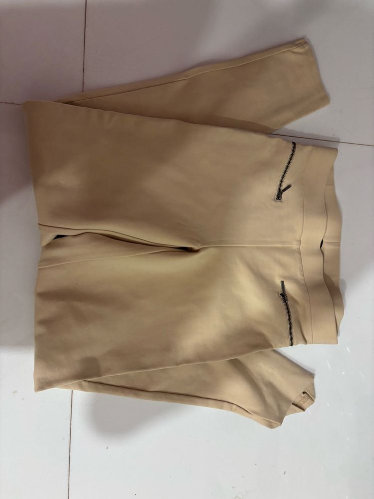 Beige Casual Pants