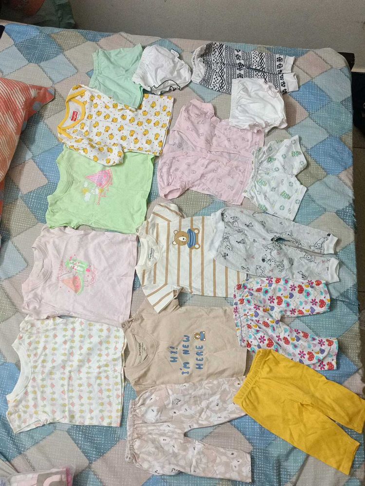 Baby tops and pants pack of 7 shirts 9 bott
