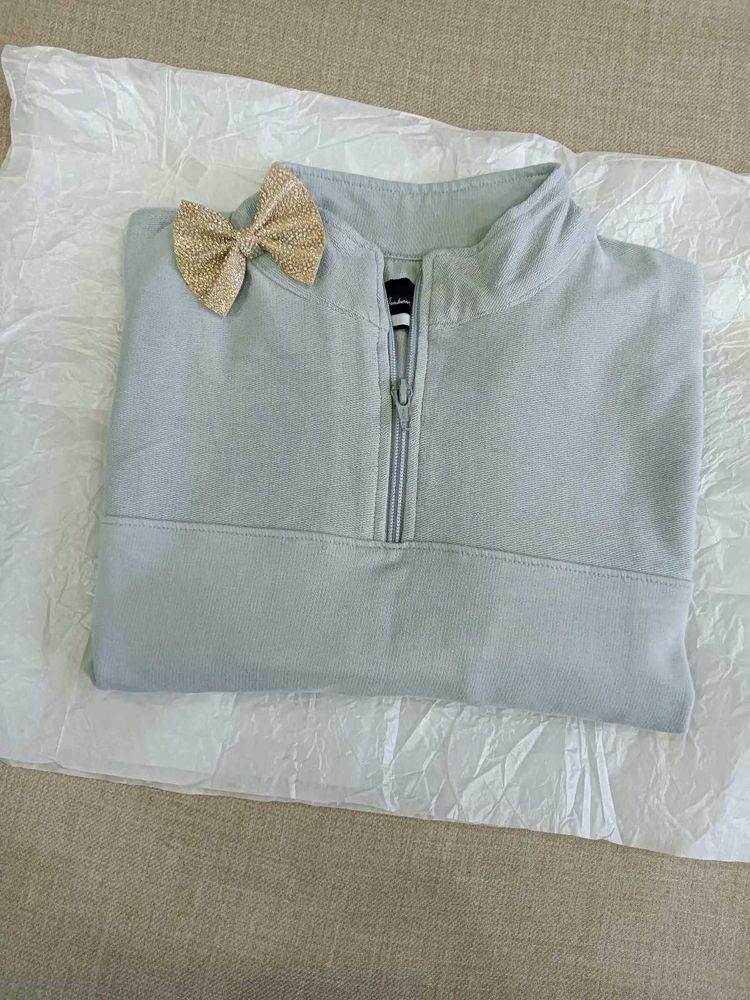New Women Blue Winter Crop Top