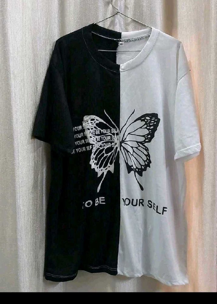 Black &amp; White Butterfly Graphic T-Shirt