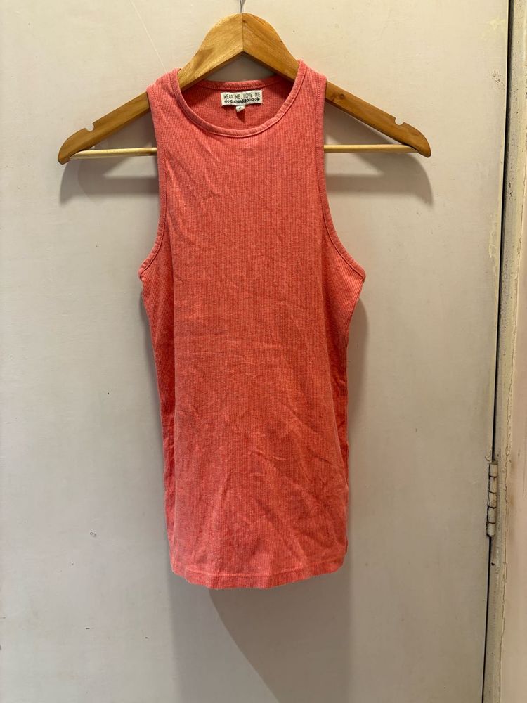 Coral Heathered Tank Top