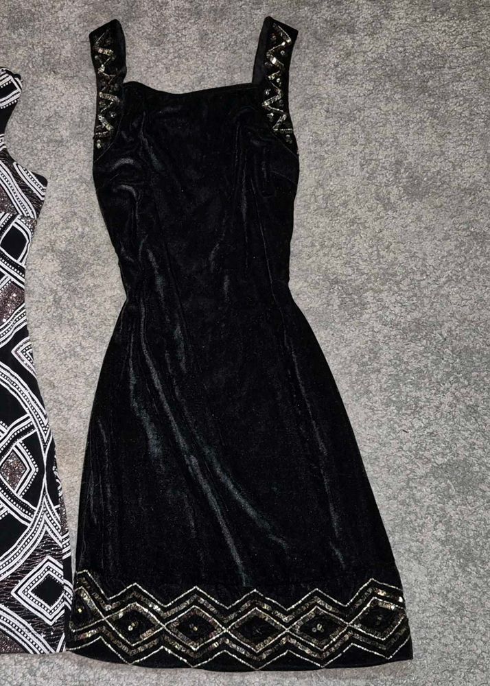 Black Velvet Sequin Bodycon