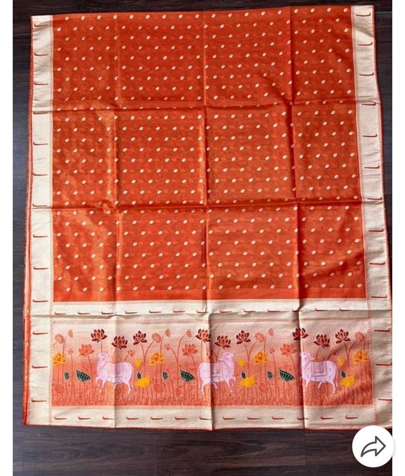 Vibrant Orange duppata with muniya border