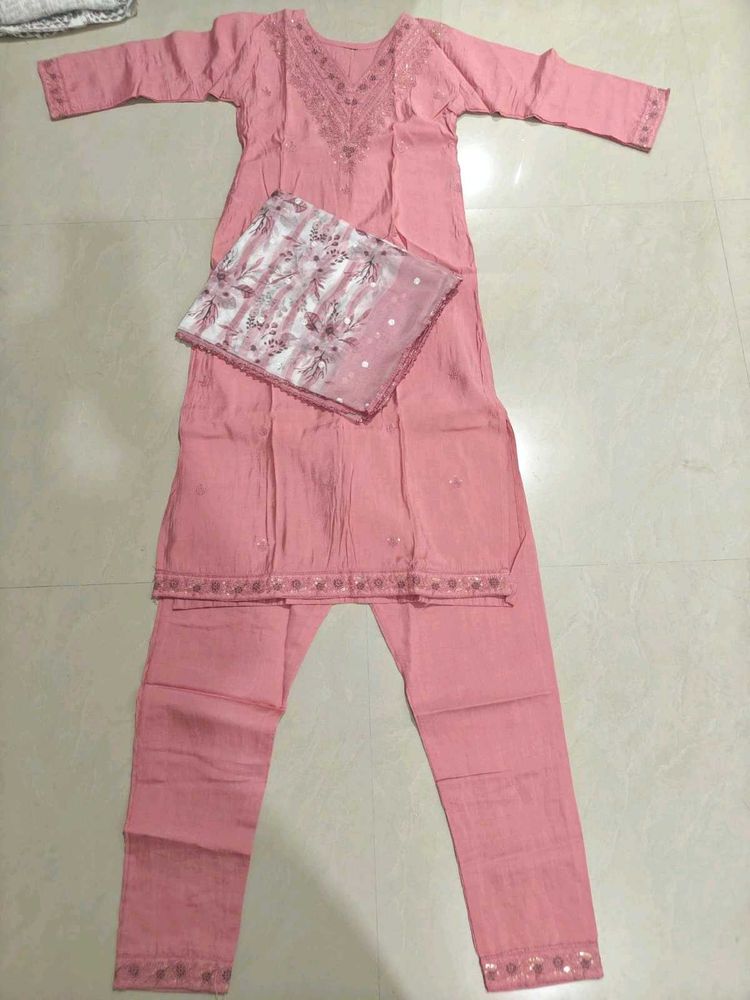 Beautiful Pink Kurta Set with Dupatta